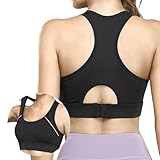 [IRCOLVE] スポーツブラ 揺れない ヨガウェア スポブラ カップ付き 大きいサイズ トップス レディース ヨガ ハイサポート ブラジャー ピラティス ウェア ノンワイヤーブラ シームレス 吸湿性 速乾性 通気性（ブラック，s）