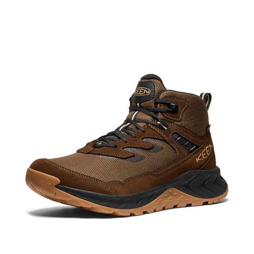 KEEN Men's Hightrail Mid Height Durable Lightweight Breathable Leather Waterproof Hiking Boots, Dark...
