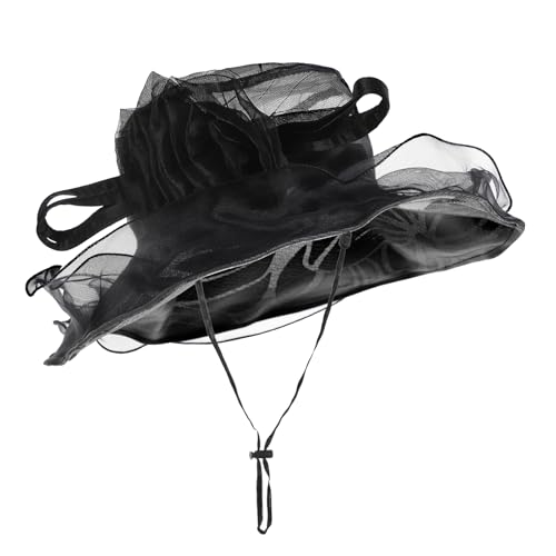 Sombrero de mujer elegante de organza con ala ancha miniatura 3