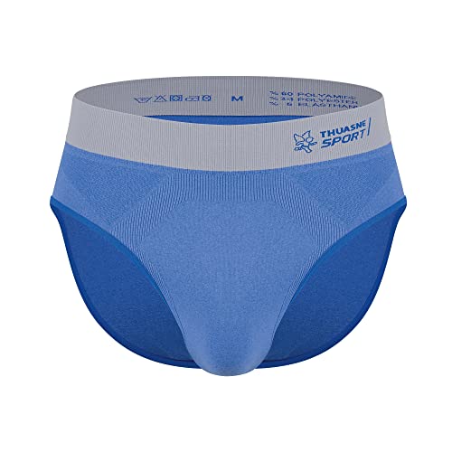 THUASNE - Calzoncillos Deportivos Seamless para Hombre - Sin Costuras - Reducción de la Fricción - Calzoncillos técnicos, Ligeros y Transpirables - Azul, S