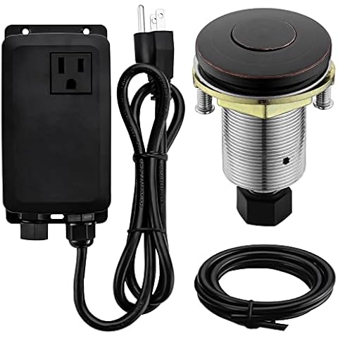 SINKINGDOM Garbage Disposal SinkTop Air Switch Kit with Stainless Steel Button, Oil Rubbed Bronze Cover