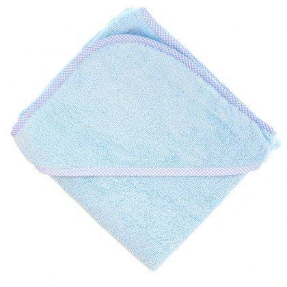 aztex Soft Hooded Cotton Baby Wrap Towel, 100% Cotton, 73cm x 73cm, Blue
