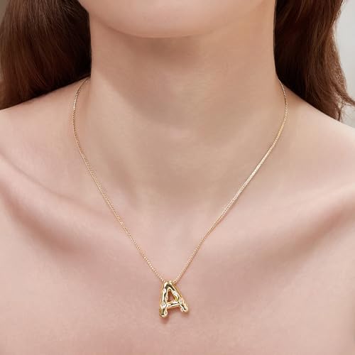 Cicy Bell Initial Necklace for Women 14k Gold Plated Cubic Zirconia Trendy Personalized Dainty Letter Pendant Necklace Gifts3