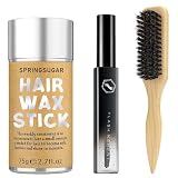 Hair Wax Stick Set for Flyaways Slick Back – Includes Wax Stick for Hair, Slick Back Hair Brush, Hair Finishing Stick – Hair Styling Products for Women, Taming Frizz & Creating Sleek Styles