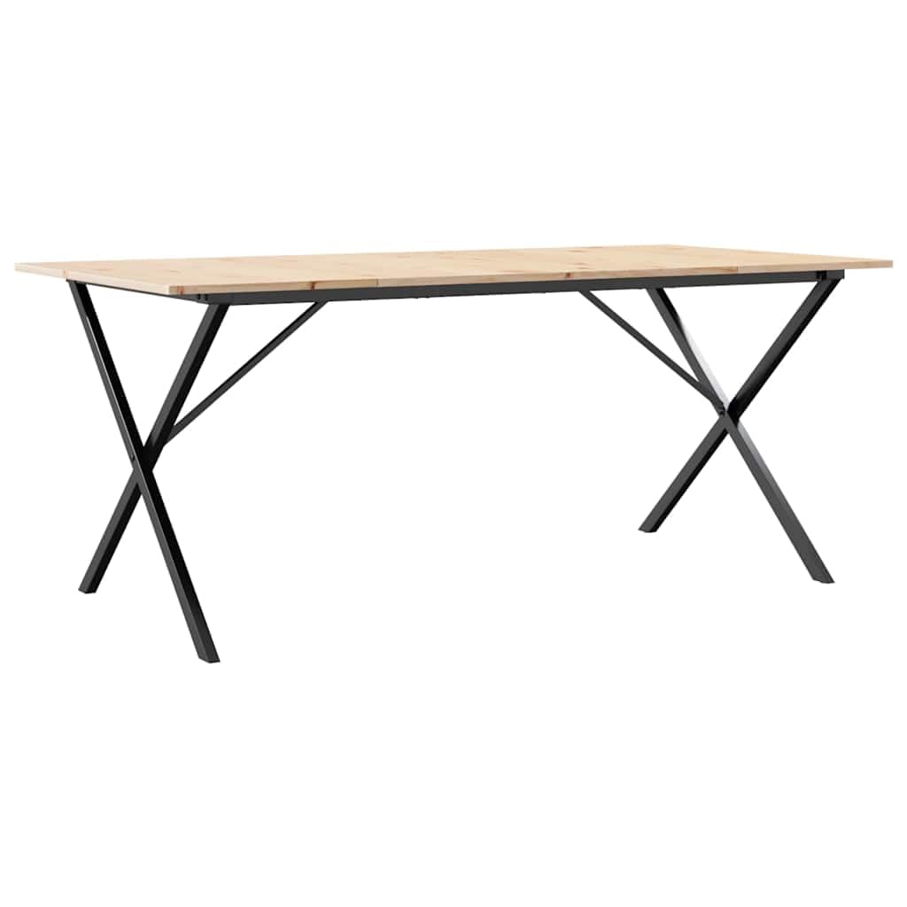 Table à manger industrielle 180x90cm en pin massif et acier