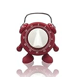 Kitchen Timer, for Baking Teaching Cooking Egg Potty Training Cute 60 Mins Twist Timer with Ring Alert, No Battery (Red)