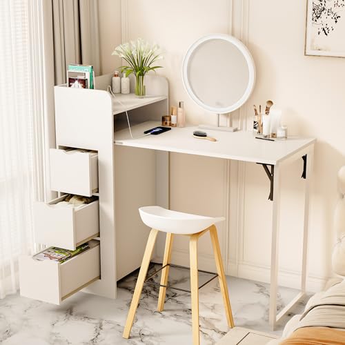 LAUSAINT HOME Wall Mounted Foldable Desk, Space Saving Floating Desk