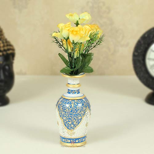 Handicrafts Paradise Handicrafts Paradise Marble Kuppi Flower Vase (Blue,Standard) #TOP3