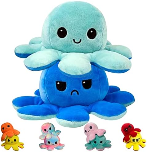 FASTEXX Octopus Reversible Plushies, Express Your Mood with our Double-Sided Flip Mood Octopus Plush, Reversible Octopus Plushie is Sweetest Gift for all Kids, Friends, Family on Any Occasion