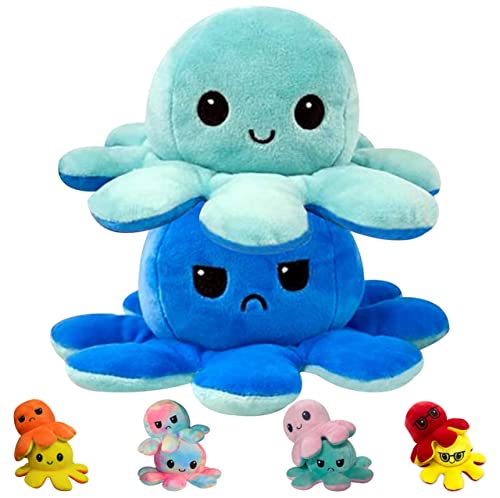 FASTEXX Octopus Reversible Plushies, Express Your Mood with our Double-Sided Flip Mood Octopus Plush, Reversible Octopus Plushie is Sweetest Gift for all Kids, Friends, Family on Any Occasion