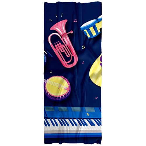 Bufanda ligera para mujer, primavera, otoño, invierno, chal, instrumentos musicales, guitarra, violín, tambor, jazz, Varios colores