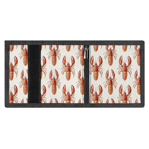 Realistic Lobster A Print Wallet for Men, 8 Credit Card Holder Slim Minimalist Front Pocket Small Mens Bifold Wallets3