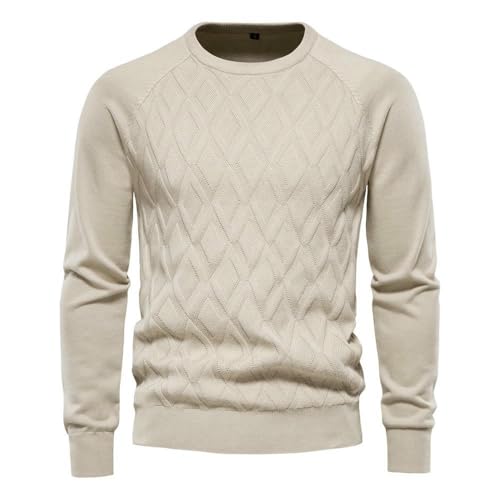Suéter de punto de algodón para hombre ropa de abrigo clásica de invierno cuello redondo 5