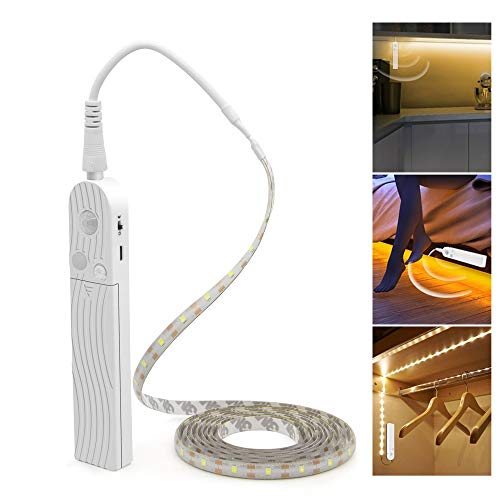 LED Under Cabinet Lighting Motion Sensor, CFGROW 3.28Ft Four Modes Bed Stairs Wardrobe
