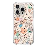 Mofreore Smile Face Case for iPhone 16 Pro, Cute Hippie Aesthetic Peach Color, Unique Trendy Design TPU Bumper Cover Case, Wireless Charging Compatible