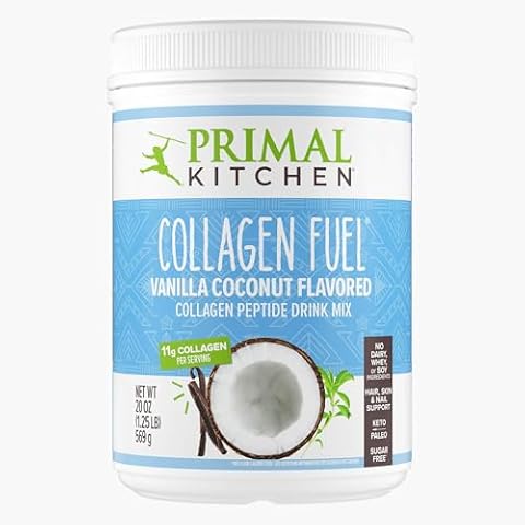 Primal Kitchen Vanilla Collagen Fuel® Drink Mix, Vanilla Coconut Collagen Peptides, No Sugar or Dairy, 20 Ounces Cover
