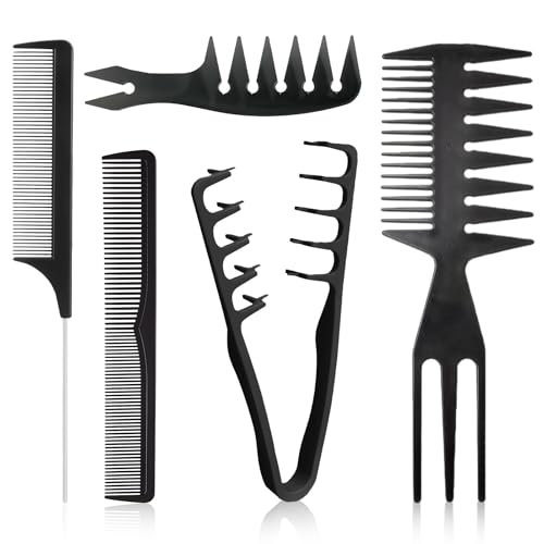 5 Stück Kamm Männer Styling Set Styling Kamm Stielkamm Texture Comb 3-in-1-Stylingkamm Strukturierter Haarkamm für Frauen und Männer Kreieren Sie eine Flauschige Frisur
