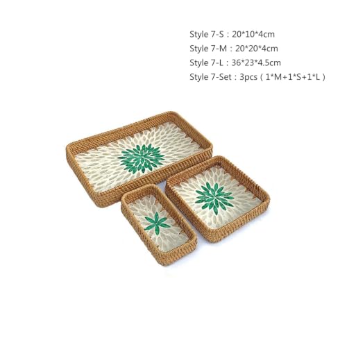 Bandeja de ratán con conchas para decorar tu mesa de centro con estilo 3
