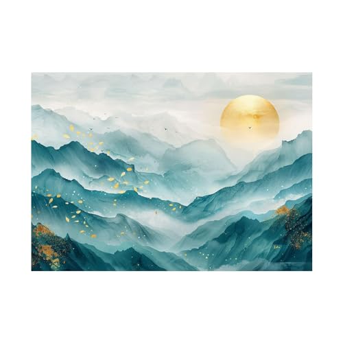 Art mural abstrait de montagne pour créer un salon chaleureux et zen