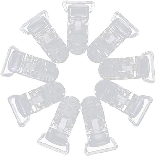 Juego de 10 accesorios para chupete de plástico para manualidades, 39 x 16 mm, transparente