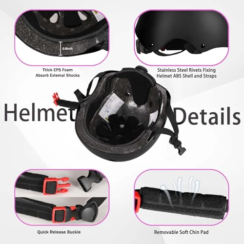 image for HocIece Kids Bike Helmet Set Adjustable Helmet for Ages 3-15 Kids Todd