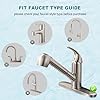 Pull Out Kitchen Faucet Head Replacement, 2 Function Sink Sprayer Head, G1/2 or 13/16 Inch Male Thread Connector, Spray Head Faucet Head Kitchen Tap Sprayer Spout, Brushed Nickel