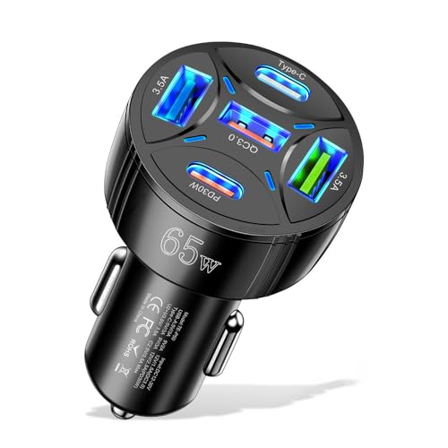 Alanph USB C ԗpgѓdb[dA_v^[ 5C1 }`|[g PD30W & QC3.0 [d 65W VKbgC^[ USB[d iPhone/Android/Samsung/iPad ProȂǗp (zCg)