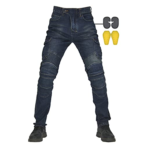 SHUOJIA Uomo Pantaloni da Moto Biker Jeans