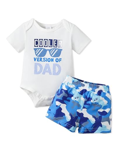 Image of NZRVAWS Newborn Baby Boy Clothes Letter Printed Romper Shorts Summer Infant Outfits Camo Clothing Set 0 3 6 9 12 Months