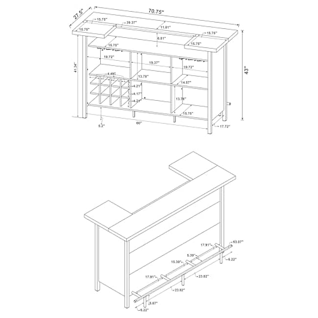 Coaster Fine Furniture Bellemore Freestanding Engineered Wood Home Bar Cabinet, Rustic Wine Cabinet with Stemware Racks, Wine Racks, and Storage Shelves, Oak
