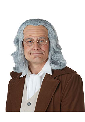 California Costumes Mens Benjamin Franklin Wig - Adult Sized Gray One Size US