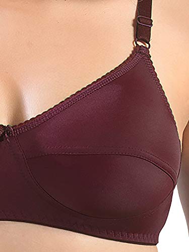 Image of SONARI Womens Cotton Everyday Bra | Non Padded, Wire Free, Comfortable Bra with Seamed Cups | Medium Coverage, Hook and Eye Closure for Everyday Wear | Adjustable Strap for a Customized Fit - Loreal