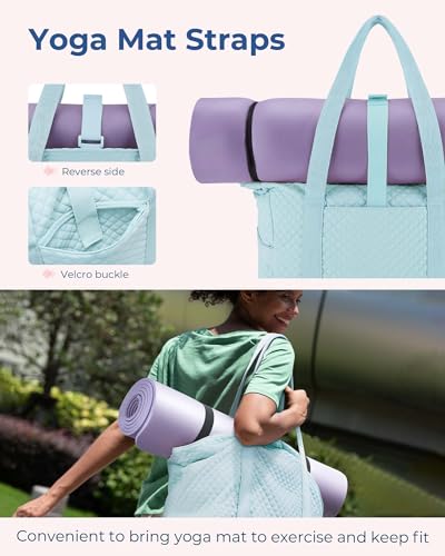 Image of BAGSMART Crush Tote Bag for Women, 20L Puffer Work Tote with Zipper, Travel Essentials Quilted Nurse Hospital Bag