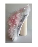  narrenkiste N2-55-56 weiß mit Silberborte und rosa-weißer Boa Kinder-Damen Funkenhut Gr.55-56