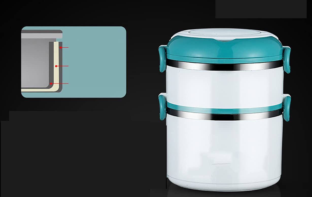 Cajas Bento De Doble Capa, Fiambrera De Acero Inoxidable Engrosada Y Sellada Que Conserva El Calor, Fácil De Limpiar Y De Gran Capacidad para Llevar para Estudiantes Y Adultos