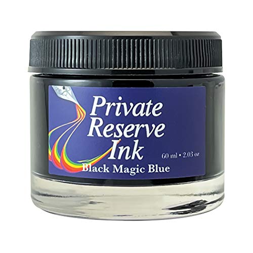 Private Reserve Ink Black Magic Blue – Premium 60ml Fountain Pen Ink Bottle | Mysterious Blue-Black with Fast-Drying Formula | Archival Quality & pH-Balanced | Perfect for Writing, Art & Collectors