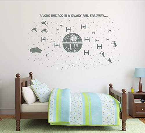 Star Wars Wall Decor - Death Star Ultimate Battle Scene - Vinyl Decal For Boy's Bedroom, Gameroom Or Playroom #TOP4