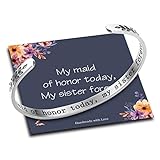 M MOOHAM Maid of Honor Gifts for Wedding, My Maid of Honor Today My Sister Forever Bracelet Bridesmaid Proposal Gifts for Wedding
