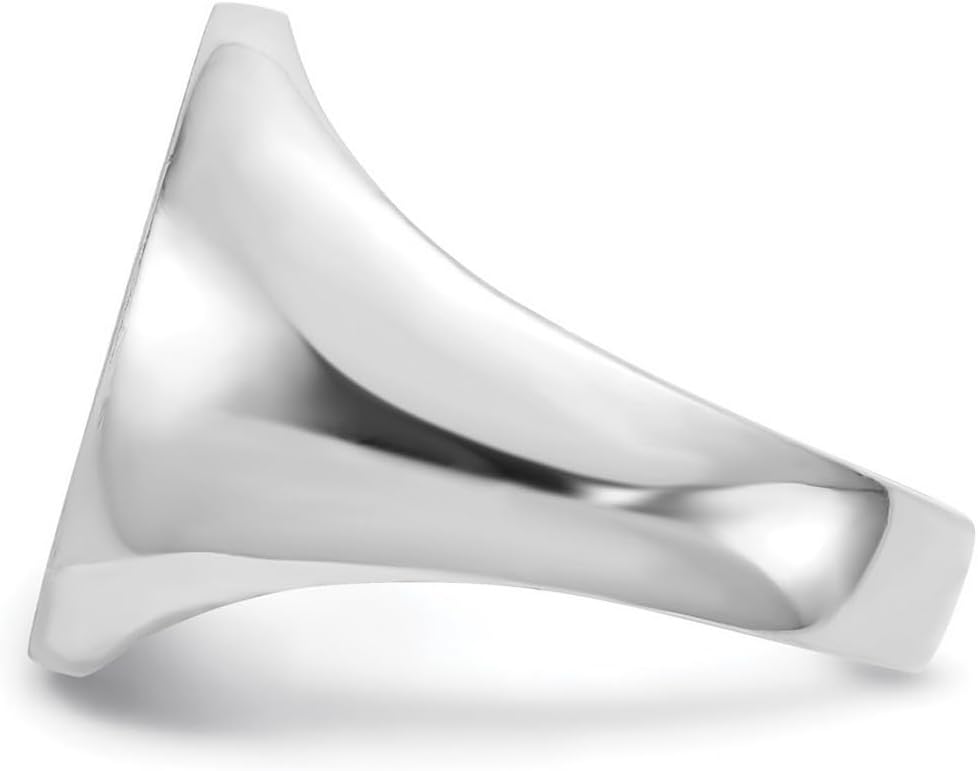 JewelryWeb 14k White Gold Polished Signet Ring Size 10 Ring for Women - Image 4