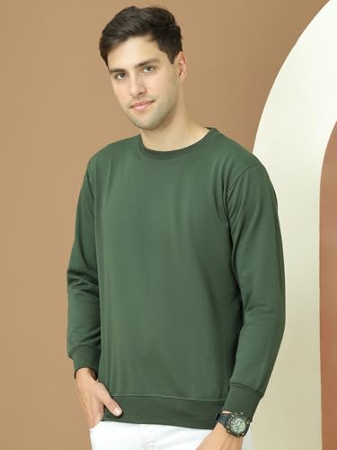 Image of Mack Jonney Fleece Regular Fit Solid Round Neck Sweatshirt for Men-MACK639877