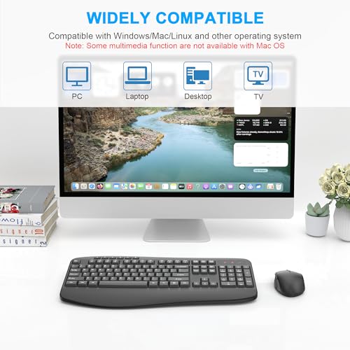 Image of EDJO Wireless Keyboard and Mouse Combo, Full-Sized Ergonomic Computer Keyboard with Wrist Rest, 3-Level Adjustable DPI Wireless Optical Mouse, 2.4GHz Plug & Play for Windows Mac OS PC Laptop