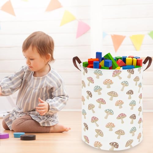 Image of Mushroom hamper,Laundry Basket,Collapsible Canvas Waterproof Storage Bin,Nursery Hamper,Gift Baskets,baby Laundry Hampers,Room Decor(Mushroom)