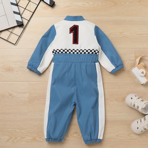 ODOLDI Fast One Birthday Boy Race Car Driver Jumpsuit - 1st & 2nd Birthday Cake Smash Photo Shoot Outfit4