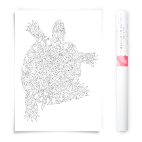Poster Tortue à Colorier pour Anti Stress et Concentration Adultes