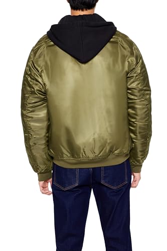 Image of Forever 21 Men's Hooded Cargo Bomber Jacket