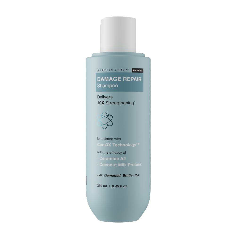 Bare Anatomy Damage Repair Hair Shampoo | Provides 10x Strengthening Powered By Ceramide A2 & Coconut Milk Protein | For Damaged, Dry & Frizzy Hair | Sulphate & Paraben Free | For Women & Men | 250ml-image-41