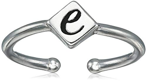 Alex and Ani Women s Initial E Adjustable Ring, Sterling Silver