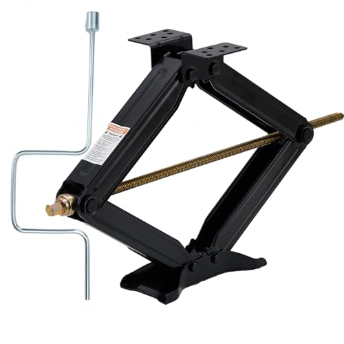 7500 LBS Heavy Duty RV Stabilizer Jacks, 24" Adjustable Camper Trailer Scissor Jacks with Crank Handle, 4"-24" Lift Height, Powder-Coated Steel for Tr