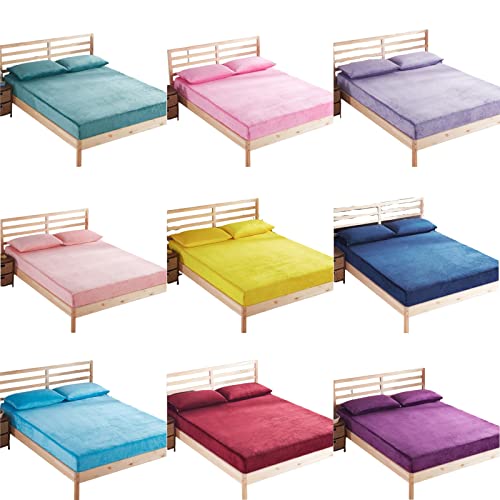 Axcent Comfort Luxury Bedding 100% Brushed Cotton Fitted Bed Sheet 25CM/10 Soft Flannelette Fitted Sheets 10 Colours (Pink, 2 x Pillow Case Only)