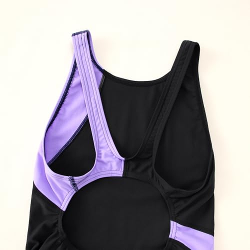 Image of GLIGLITTR Girls' Athletic One Piece Swimsuit Kids Black Swimwear for Swim Team Practice Competition Beach Sport Bathing Suit